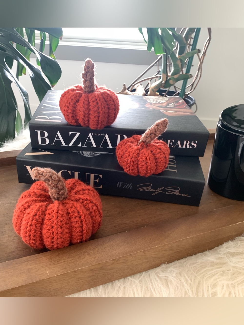 Autumn Fall Crochet Pumpkins set of three